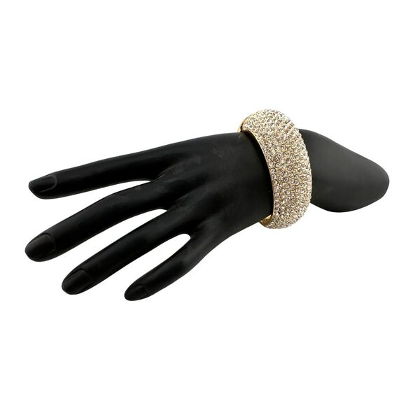 Wide Rhinestone Bangle Bracelet - Picture 13 of 13